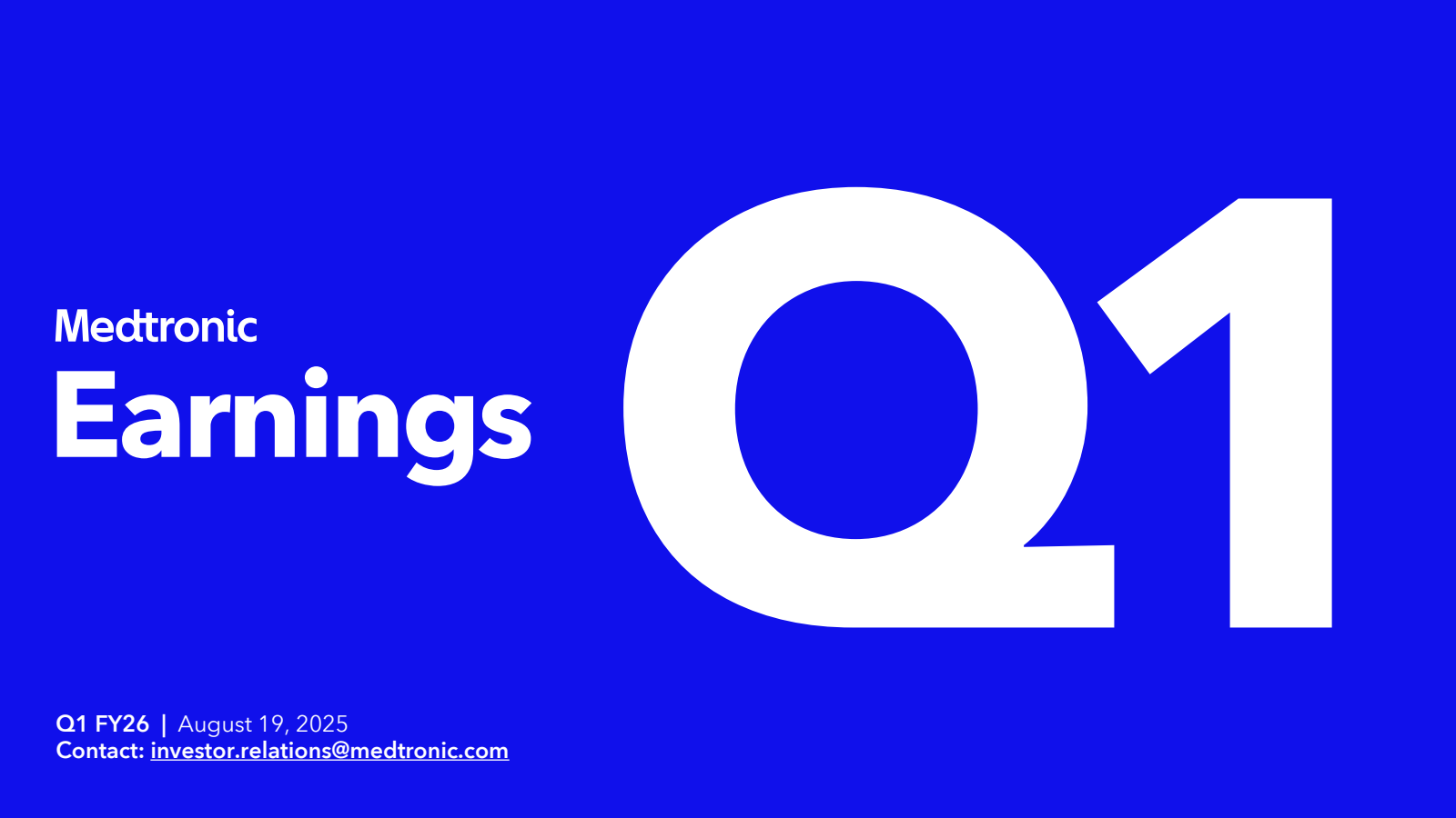 Medtronic's Q1 2026 Slide Deck