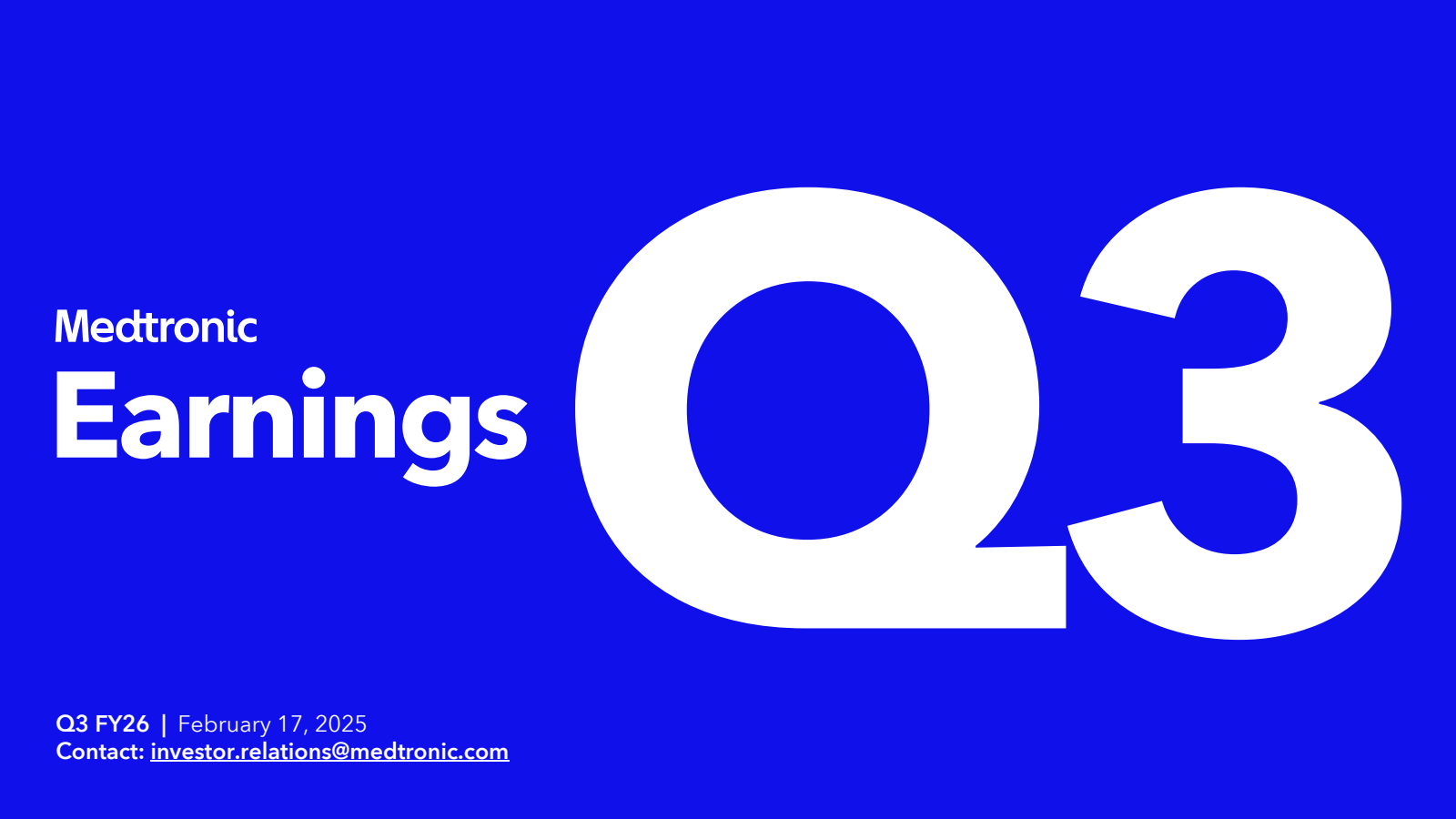 Medtronic's Q3 2026 Slide Deck