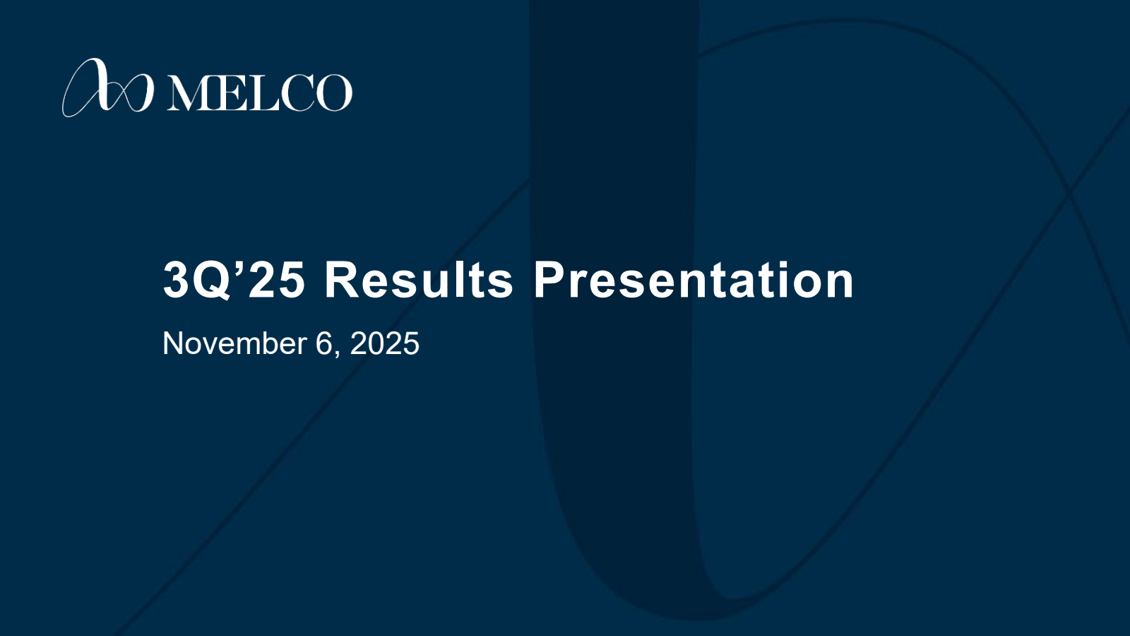 Melco Resorts & Entertainment's Q3 2025 Slide Deck