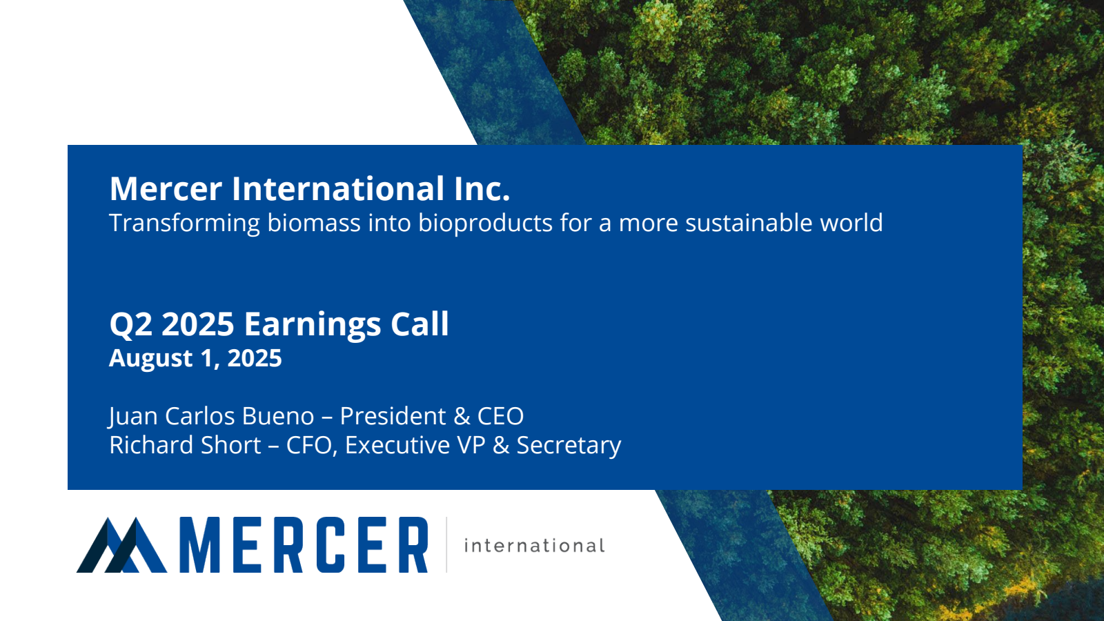 Mercer International's Q2 2025 Slide Deck
