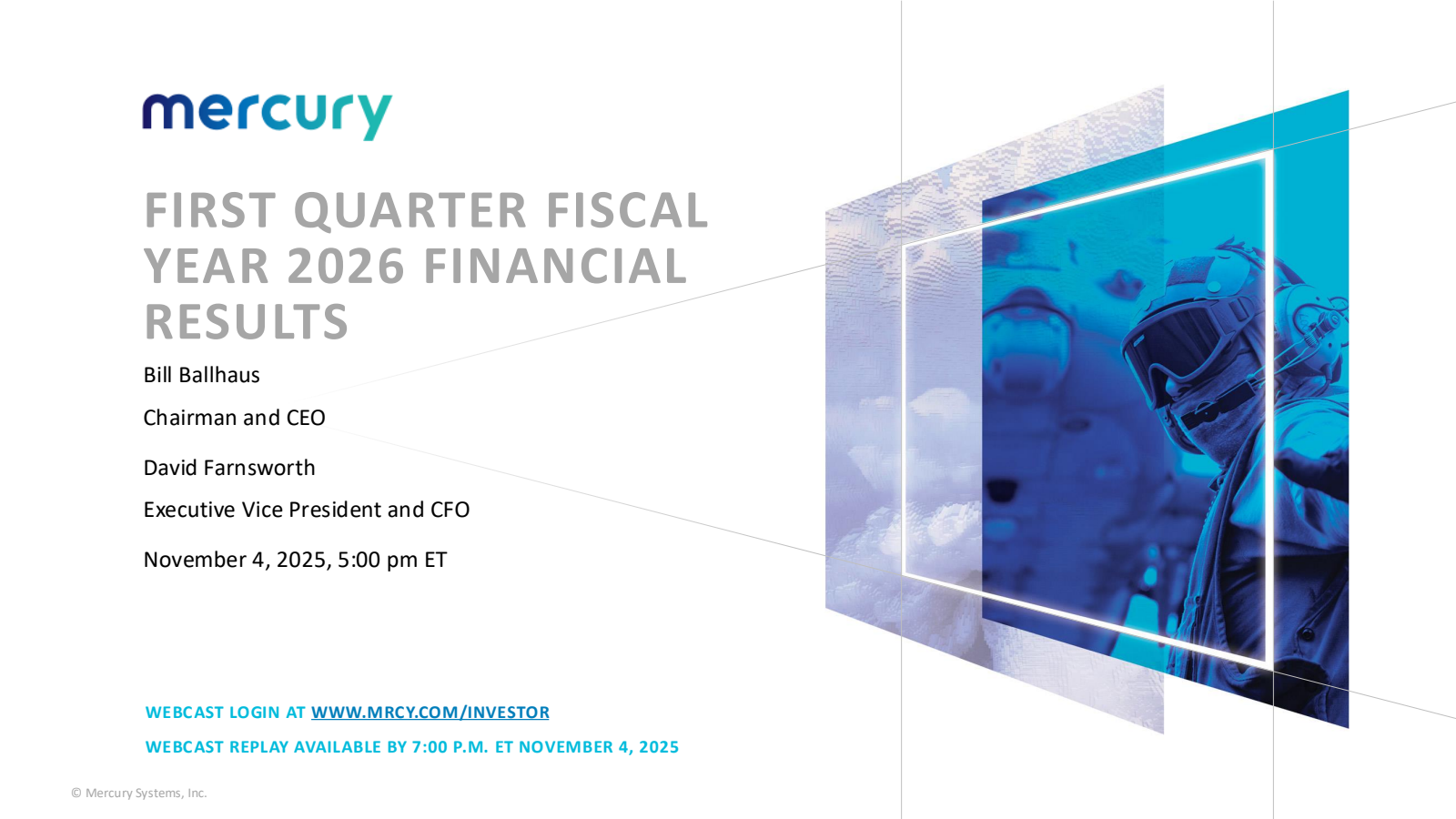 Mercury Systems' Q1 2026 Slide Deck