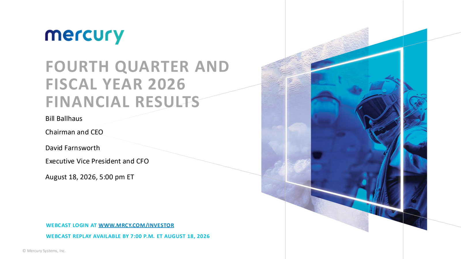 Mercury Systems' Q4 2026 Slide Deck