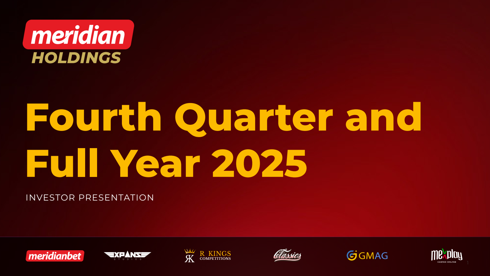 Meridian's Q4 2025 Slide Deck