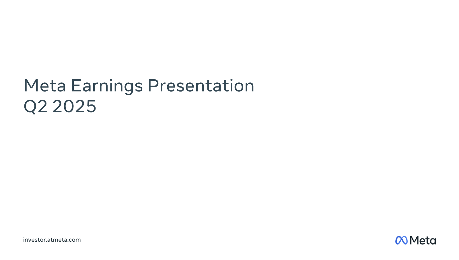 Meta Platforms' Q2 2025 Slide Deck