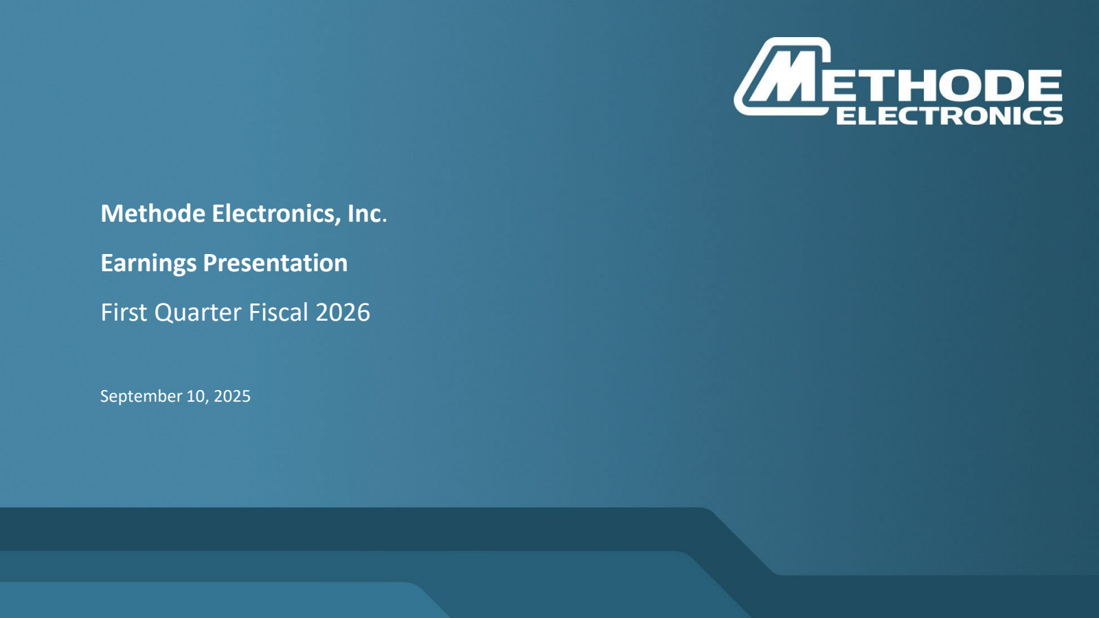 Methode Electronics' Q1 2026 Slide Deck