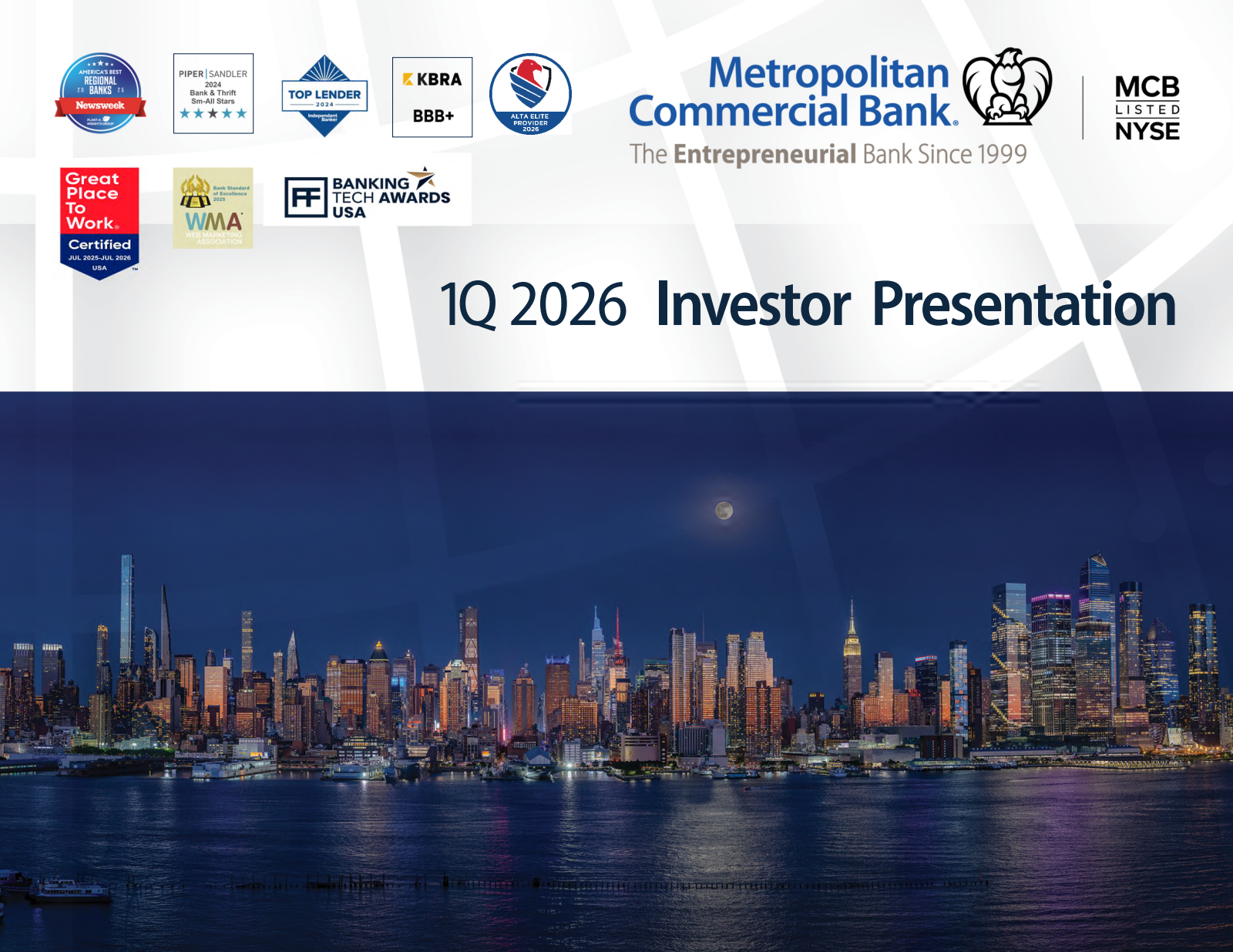 Metropolitan Bank's Q1 2026 Slide Deck