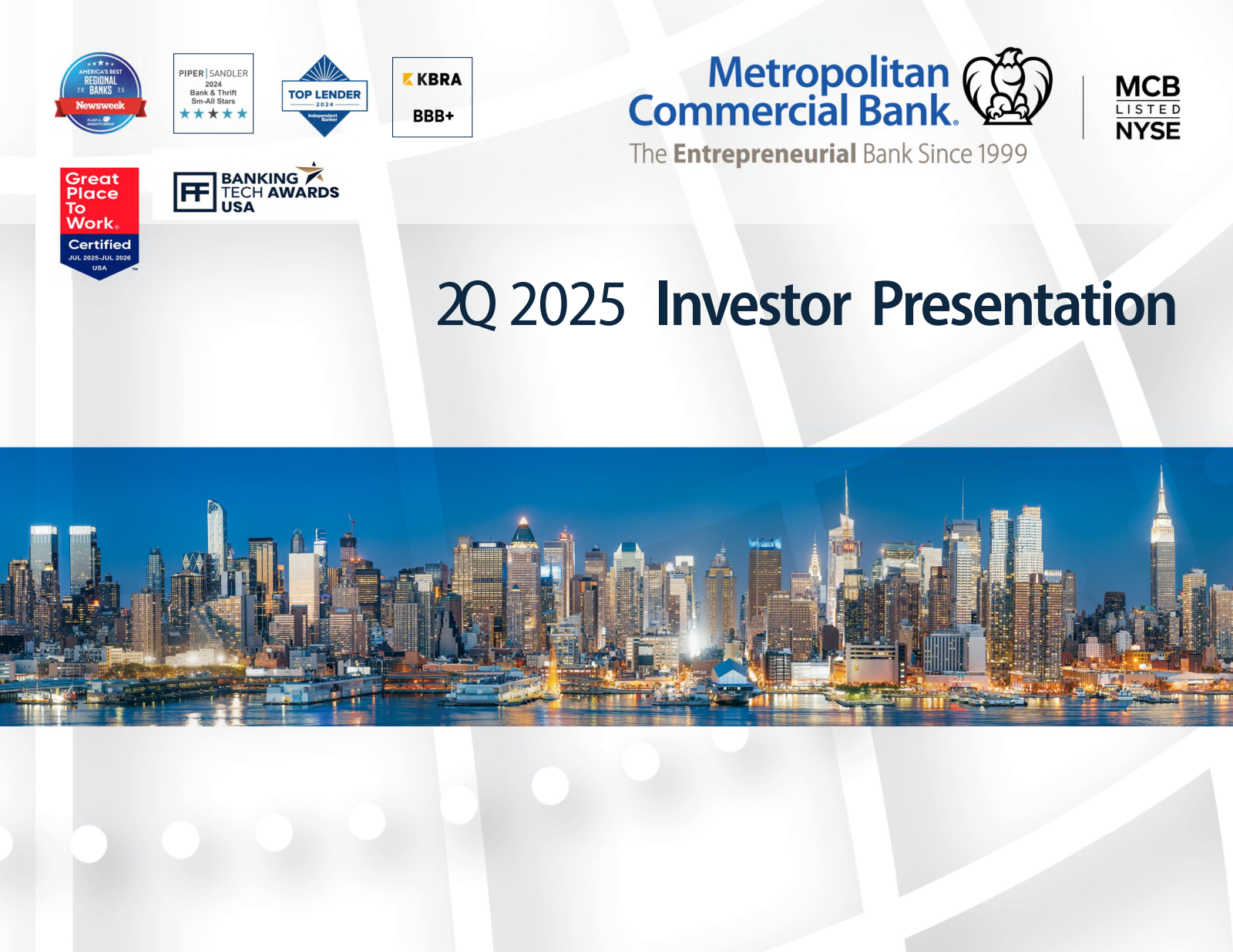 Metropolitan Bank's Q2 2025 Slide Deck