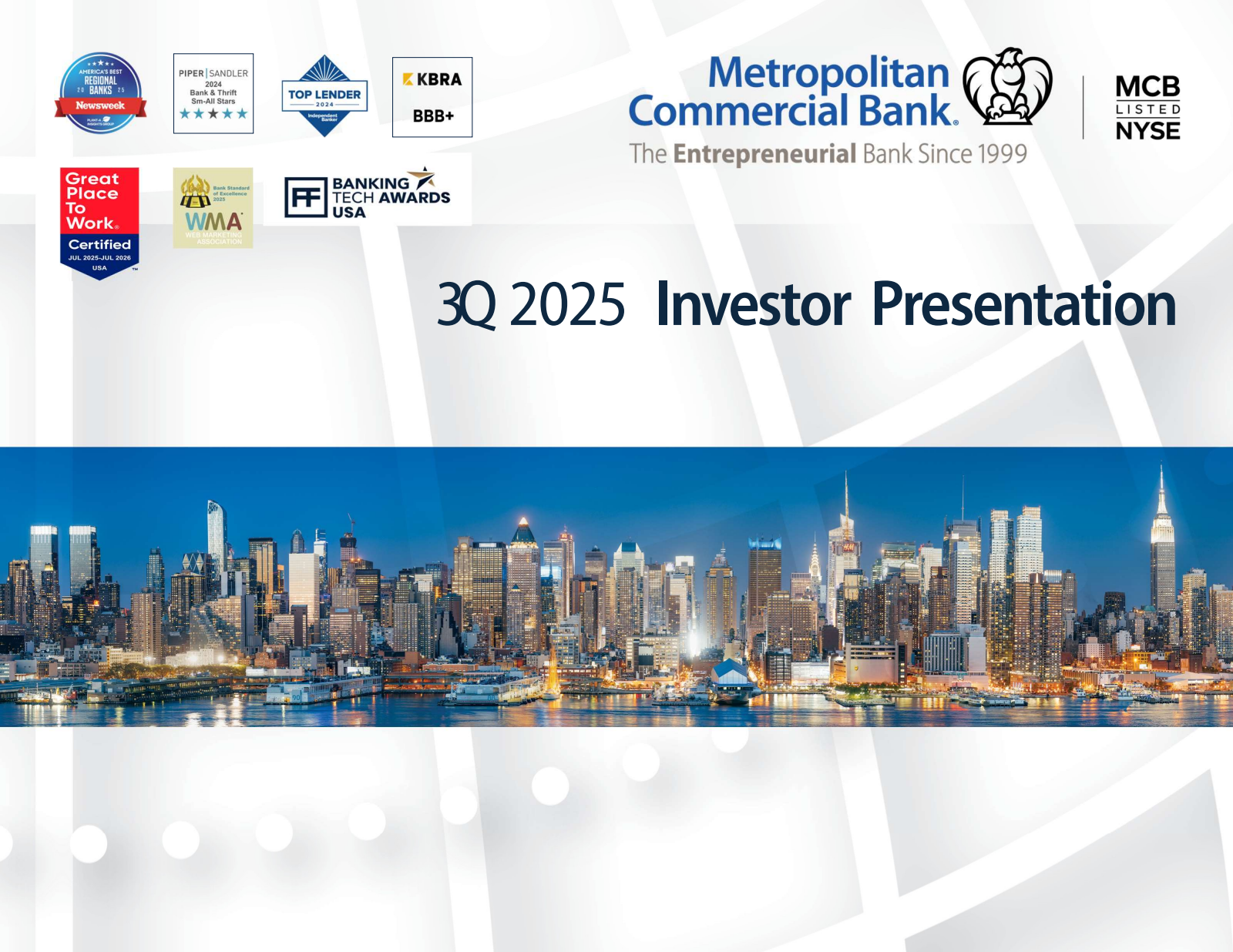 Metropolitan Bank's Q3 2025 Slide Deck