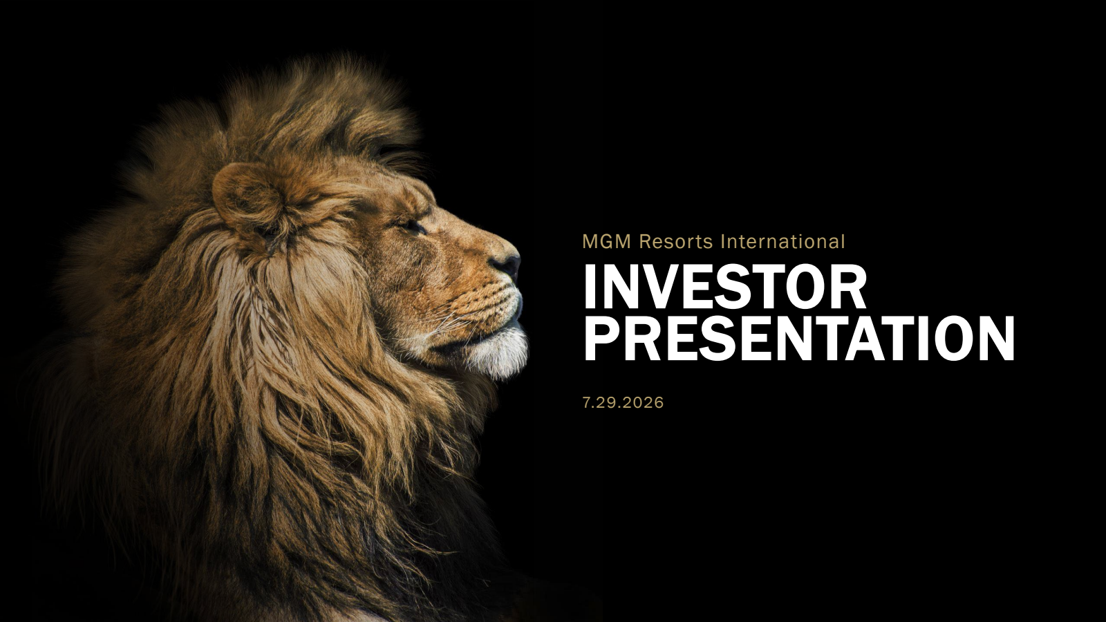 MGM Resorts International's Q2 2026 Slide Deck