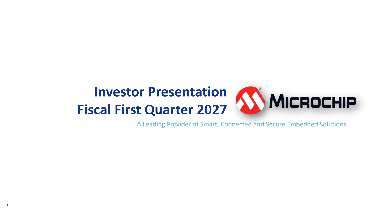 Microchip Technology's Q1 2027 Slide Deck