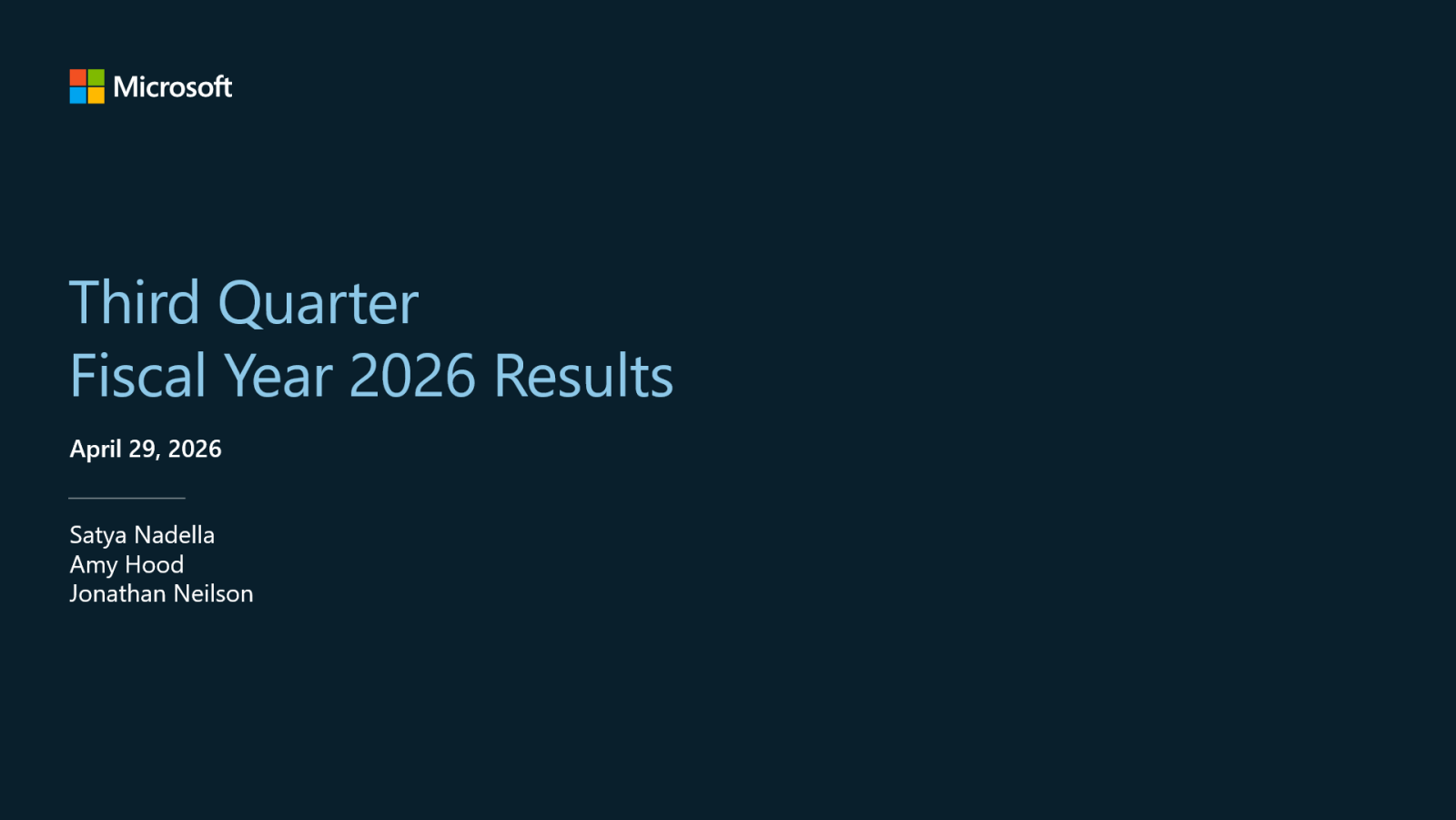Microsoft's Q3 2026 Slide Deck