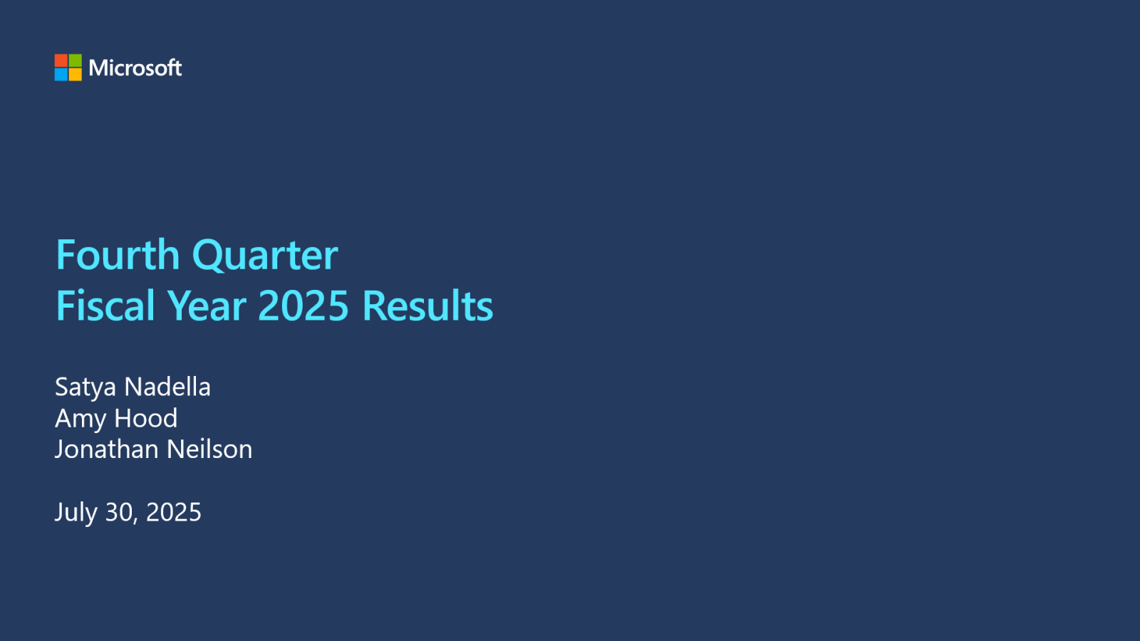 Microsoft's Q4 2025 Slide Deck