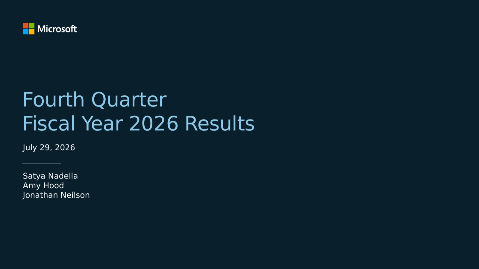 Microsoft's Q4 2026 Slide Deck