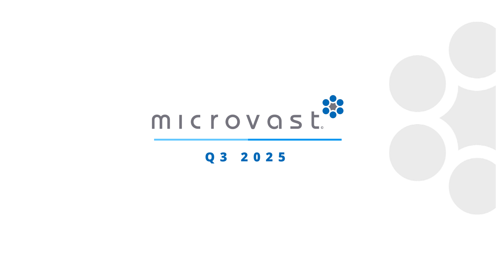 Microvast's Q3 2025 Slide Deck