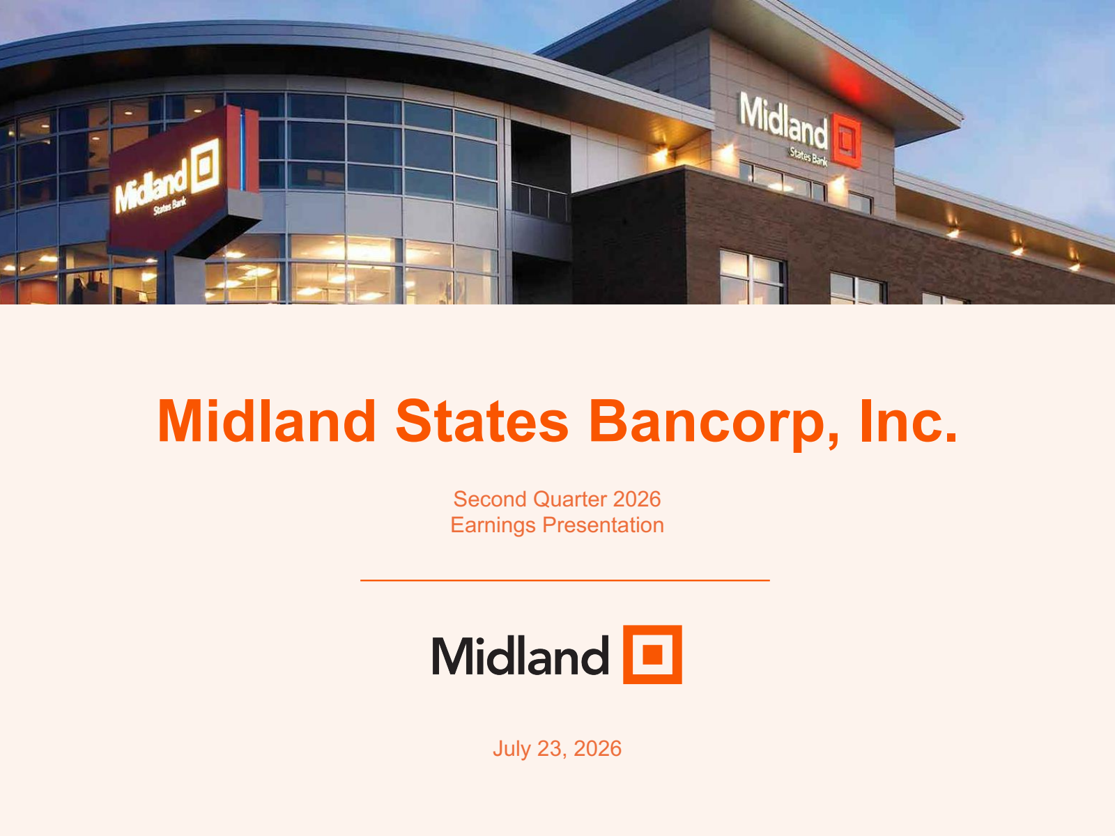 Midland States Bancorp's Q2 2026 Slide Deck