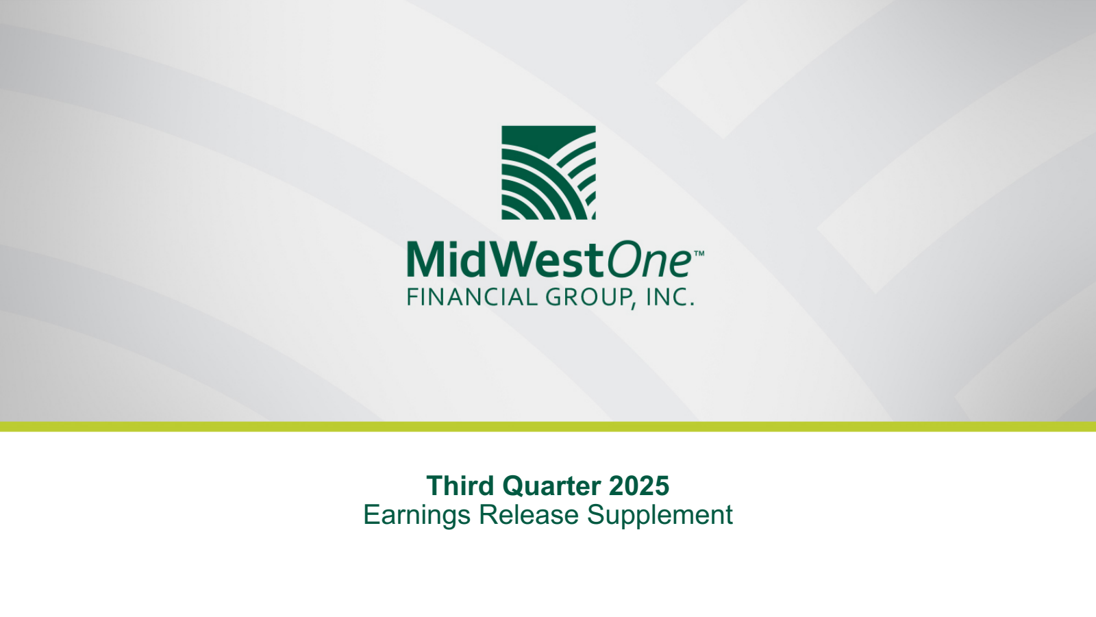 MidWestOne Financial Group's Q3 2025 Slide Deck