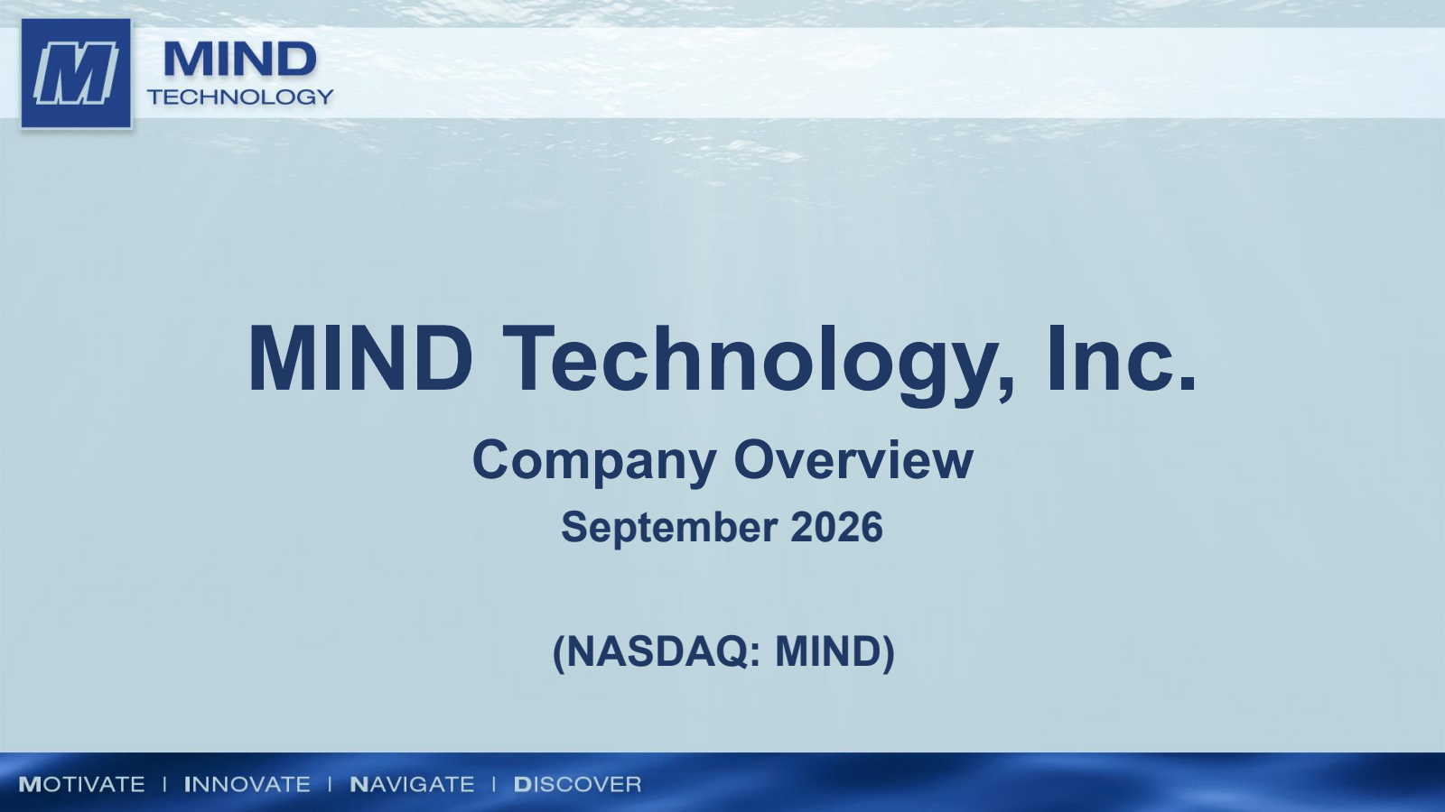 MIND Technology's Q2 2027 Slide Deck