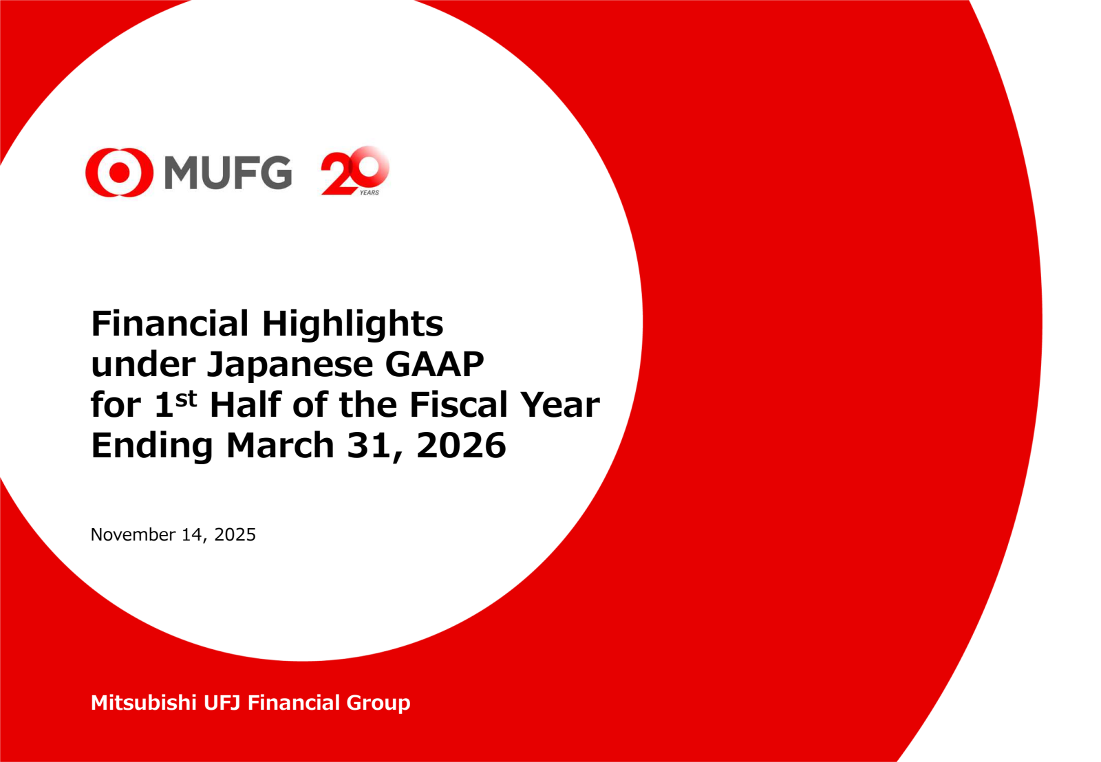 Mitsubishi UFJ Financial Group's Q2 2026 Slide Deck