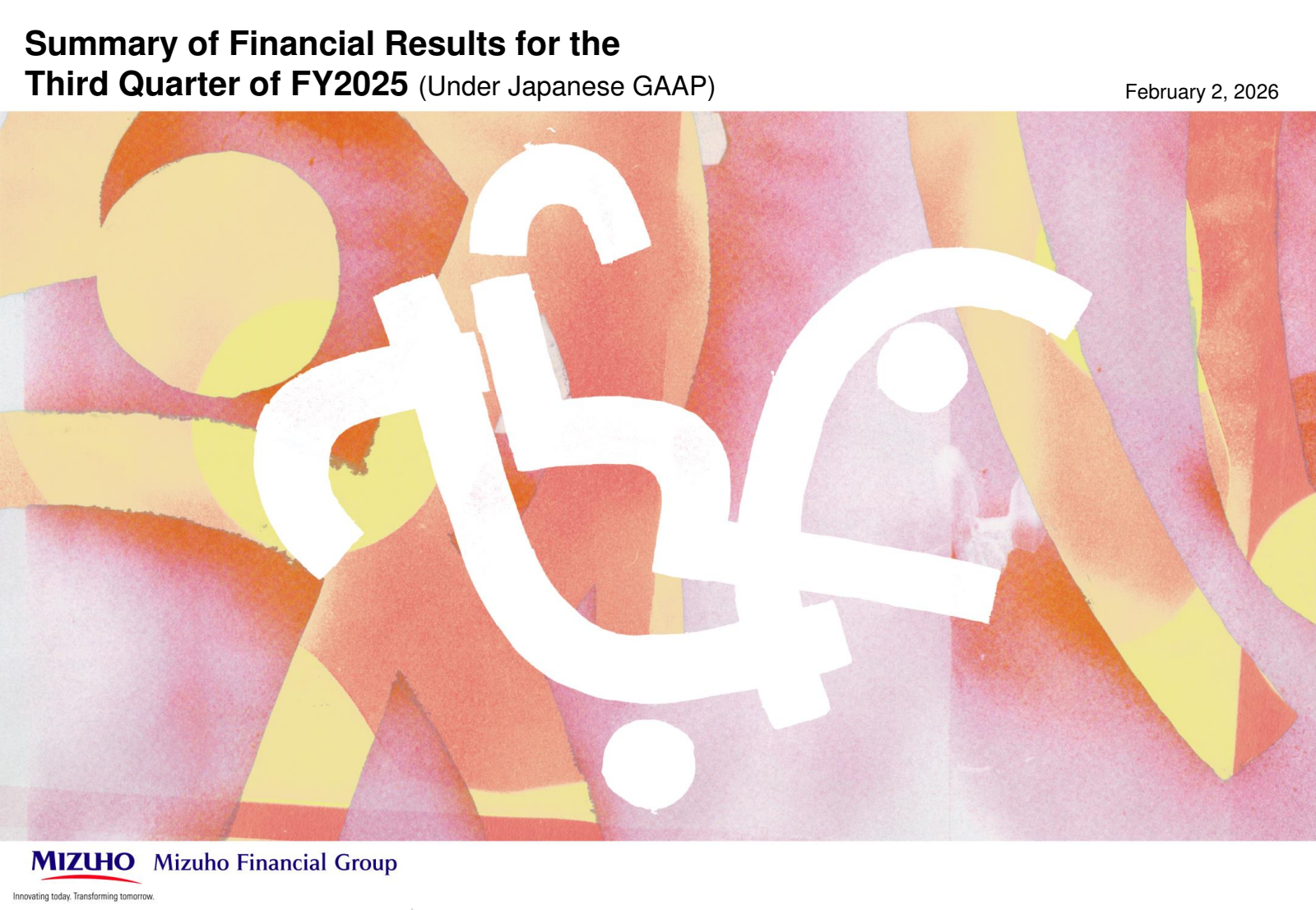 Mizuho Financial Group's Q3 2026 Slide Deck