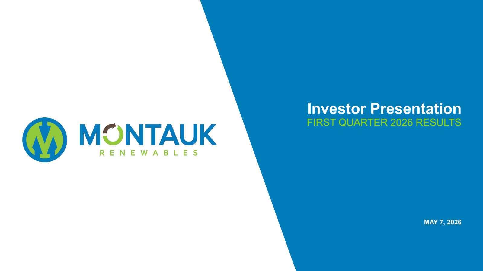 Montauk Renewables' Q1 2026 Slide Deck