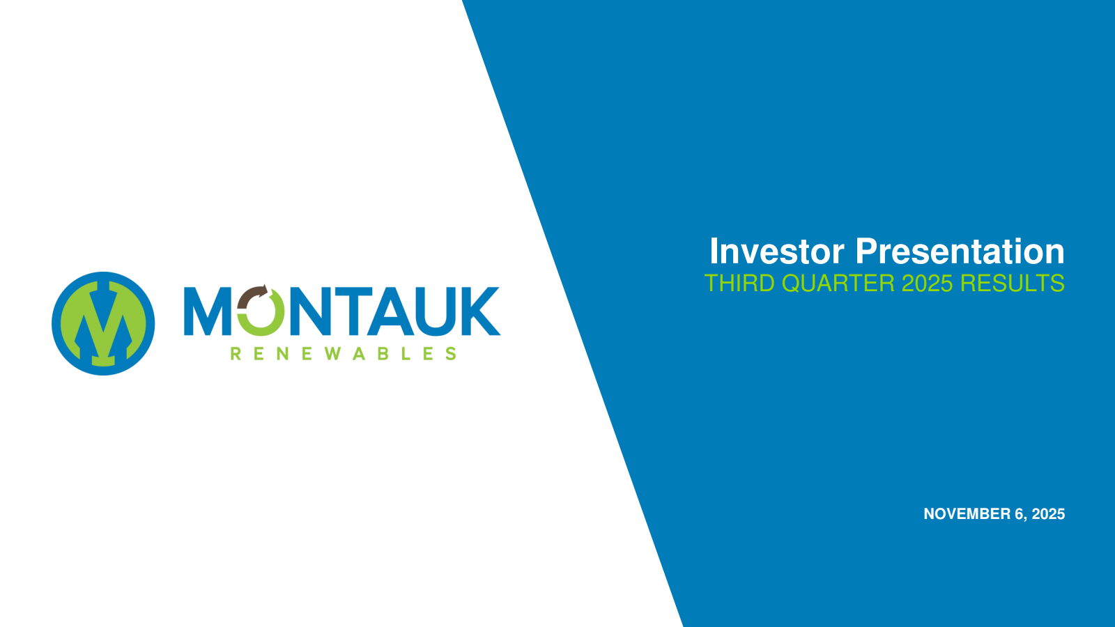 Montauk Renewables' Q3 2025 Slide Deck