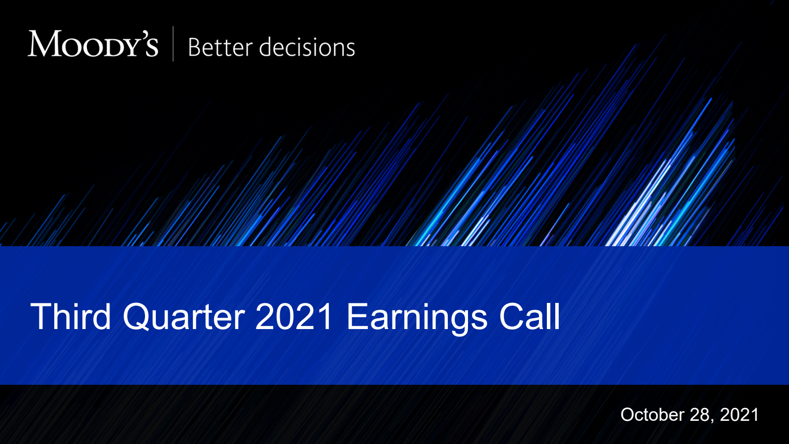 Moody's' Q3 2021 Slide Deck
