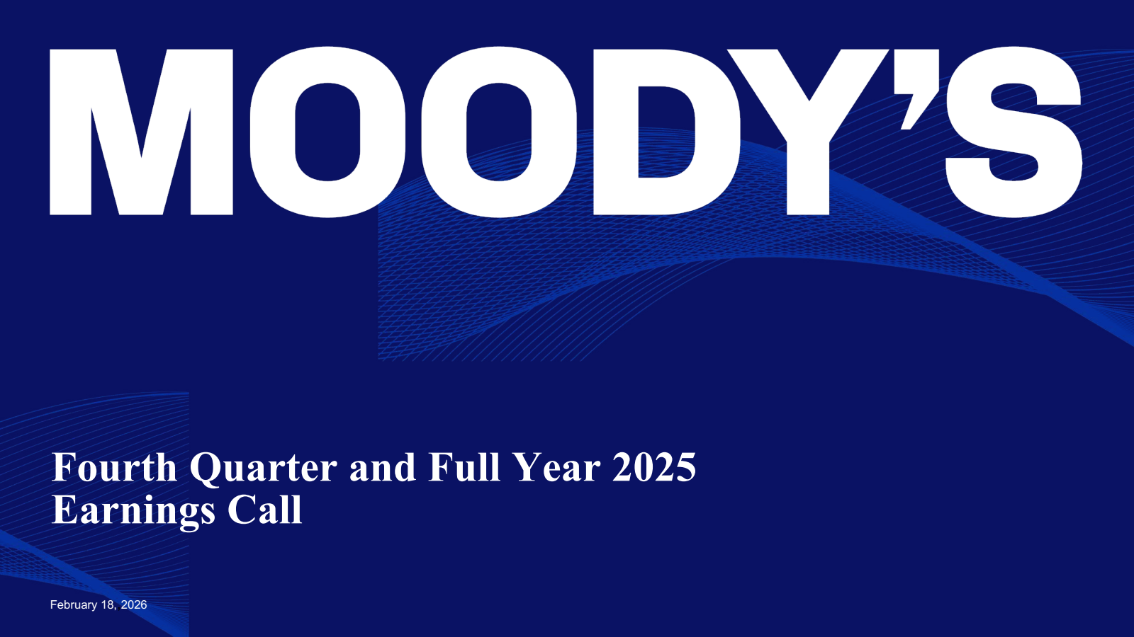 Moody's' Q4 2025 Slide Deck