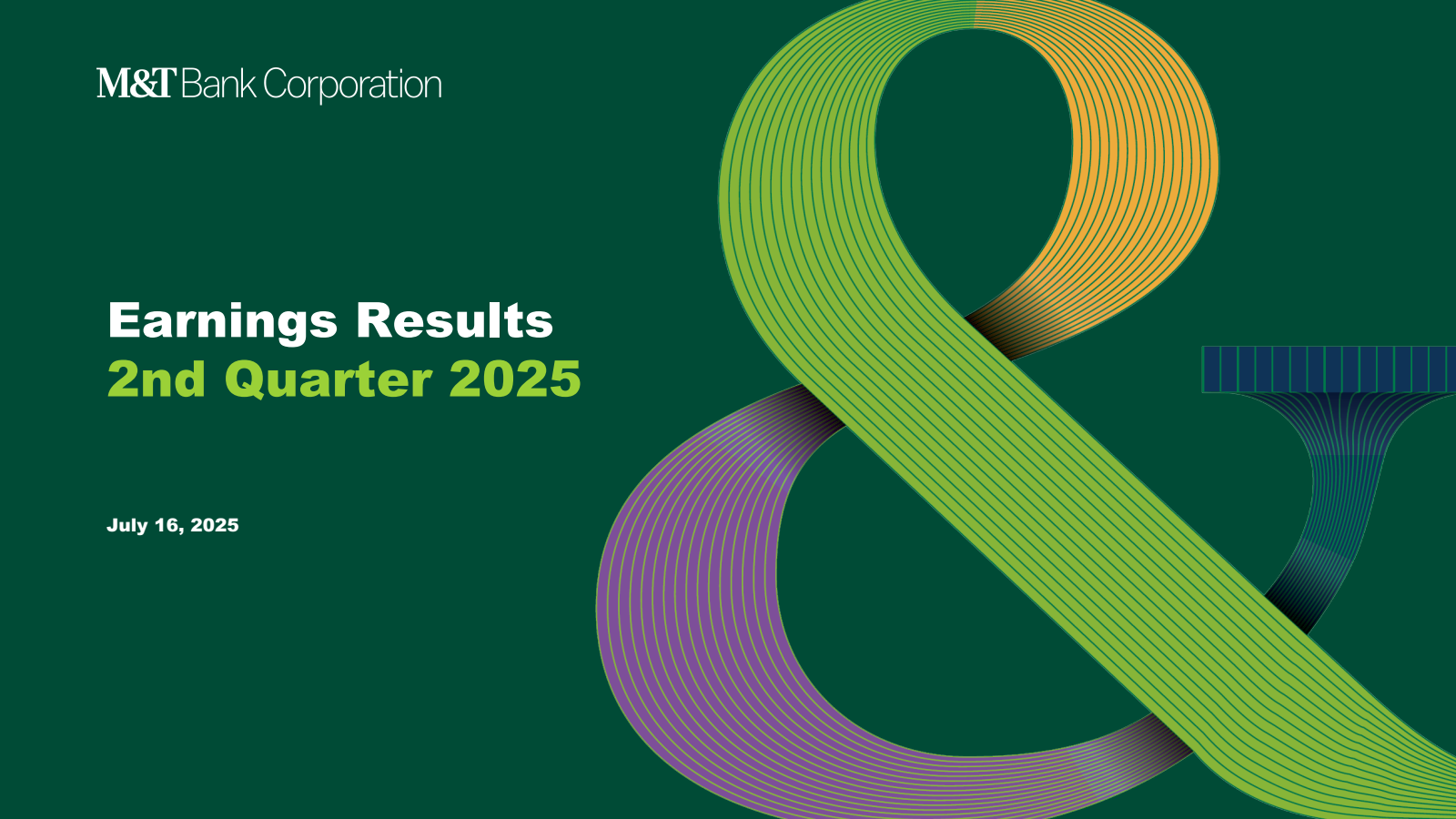 M&T Bank's Q2 2025 Slide Deck