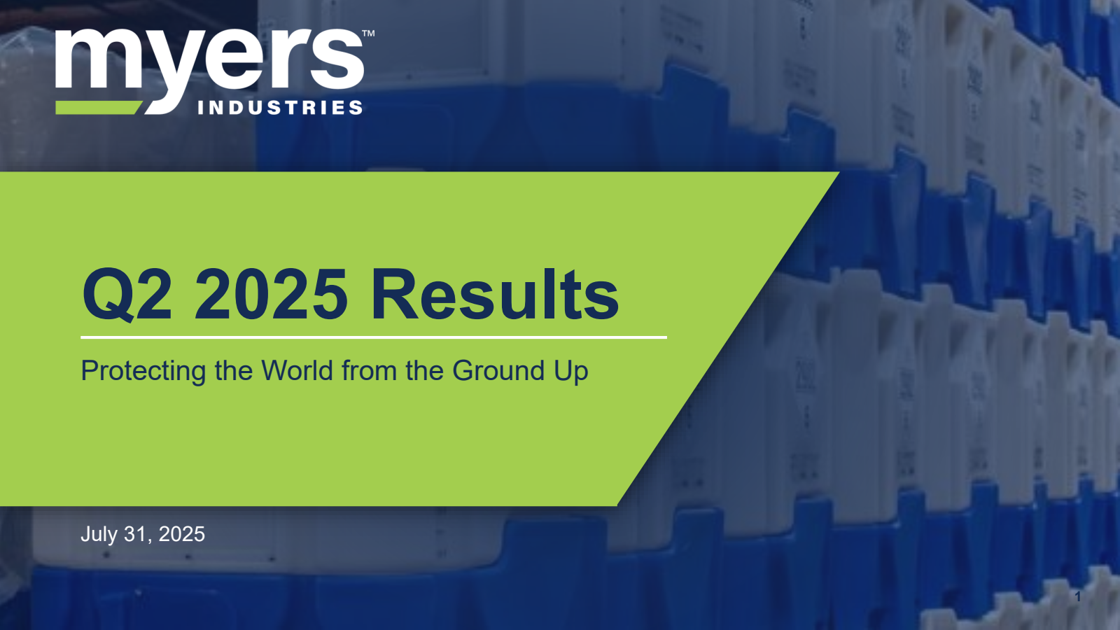 Myers Industries' Q2 2025 Slide Deck