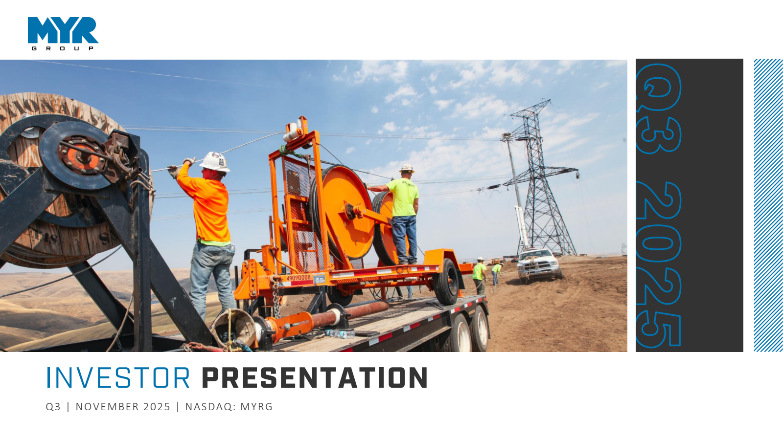 MYR Group's Q3 2025 Slide Deck