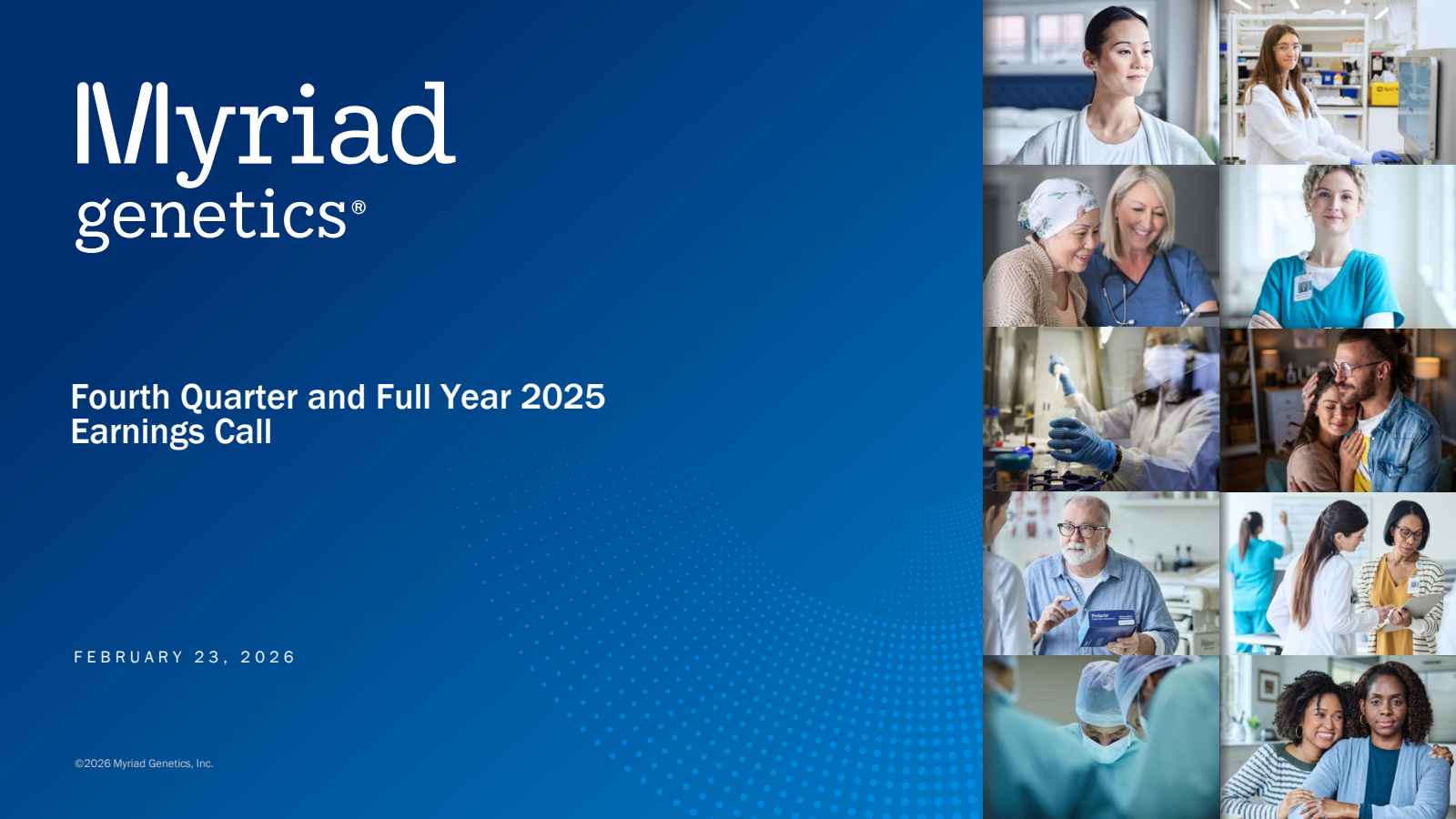 Myriad Genetics' Q4 2025 Slide Deck