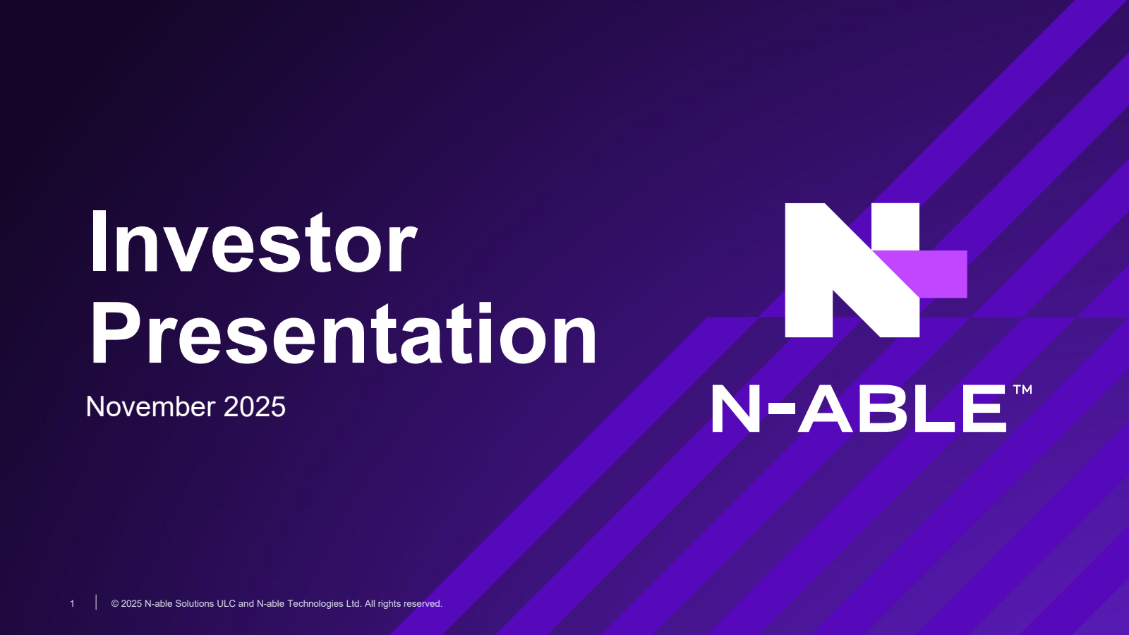 N-able's Q3 2025 Slide Deck