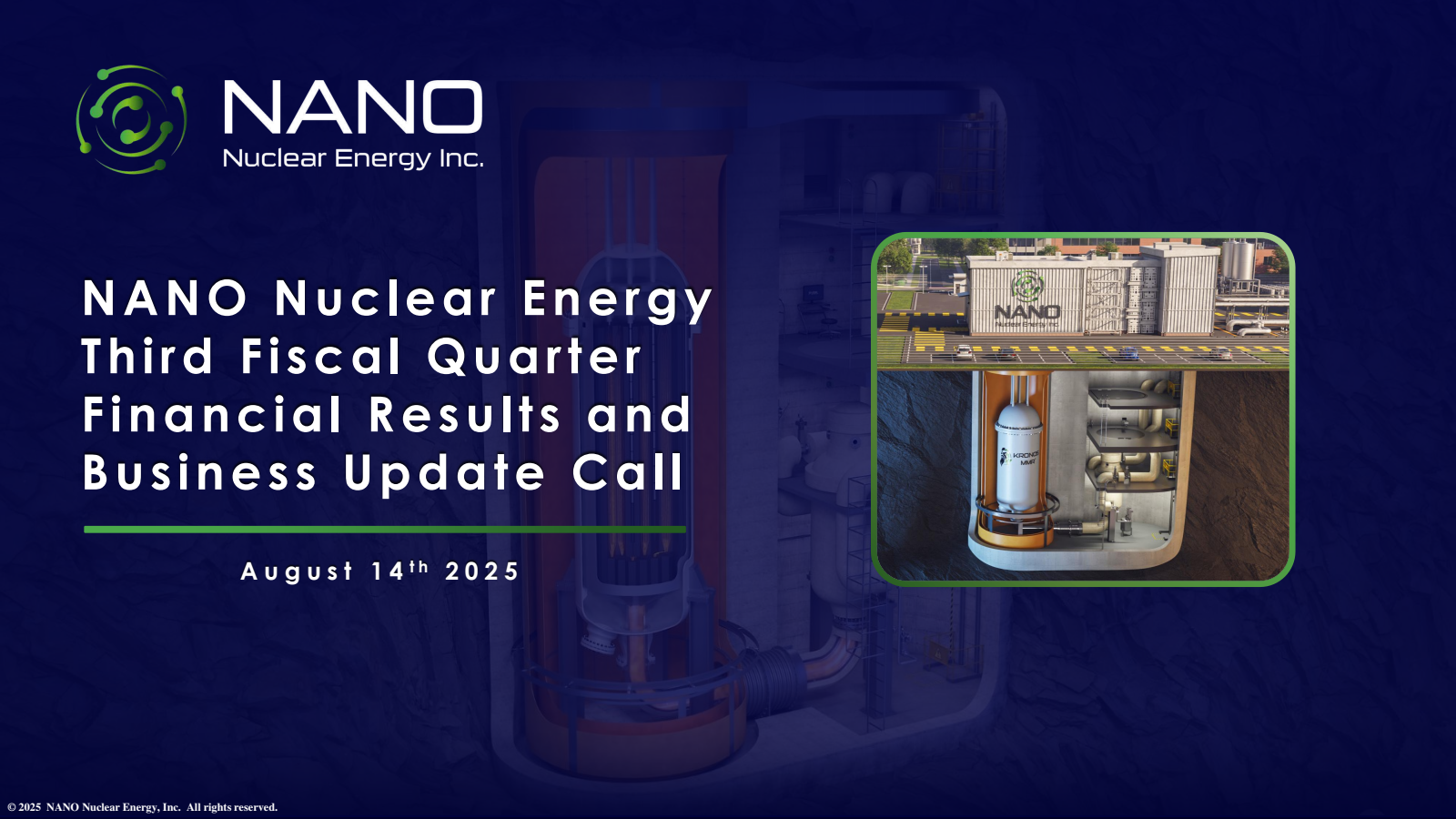 Nano Nuclear Energy's Q3 2025 Slide Deck