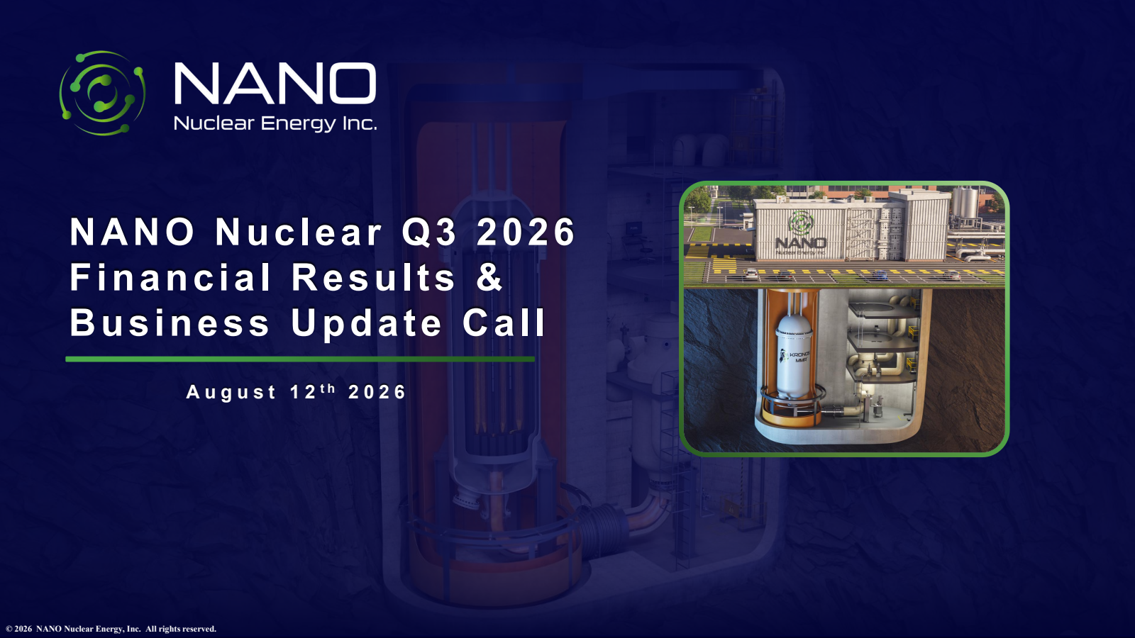 Nano Nuclear Energy's Q3 2026 Slide Deck