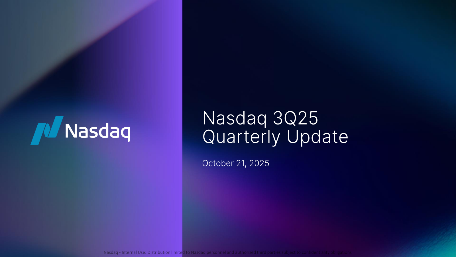 Nasdaq's Q3 2025 Slide Deck