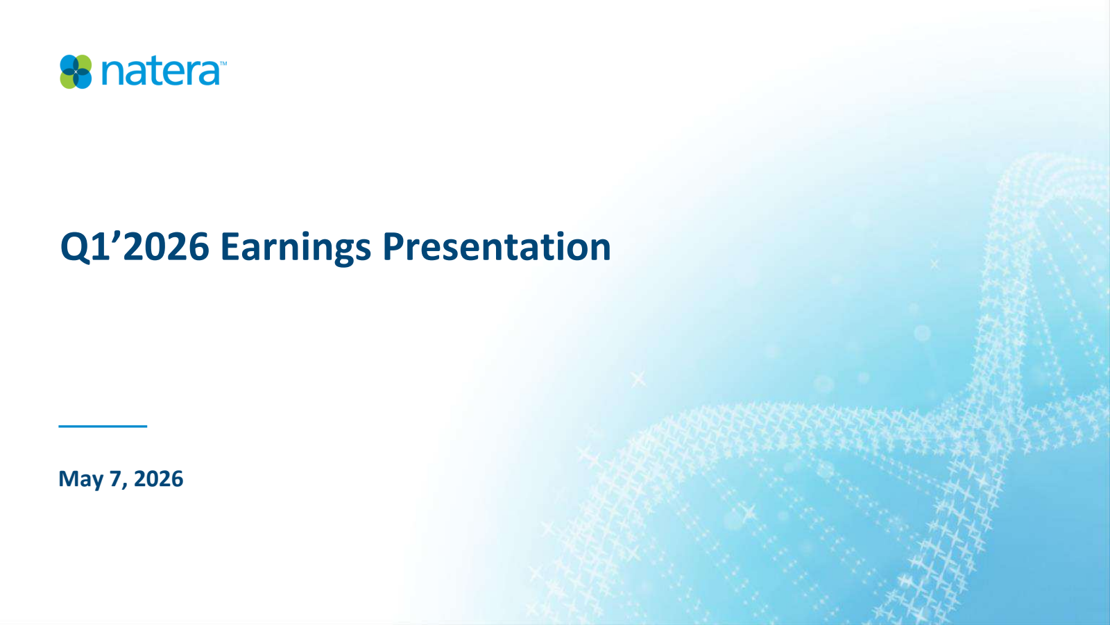 Natera's Q1 2026 Slide Deck
