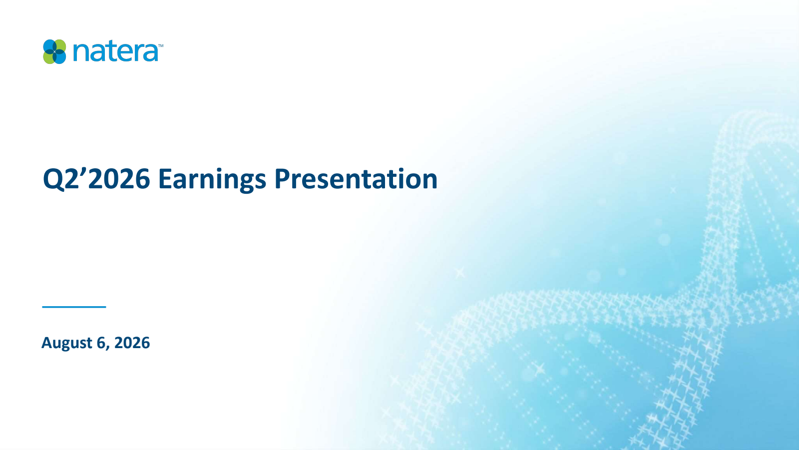 Natera's Q2 2026 Slide Deck