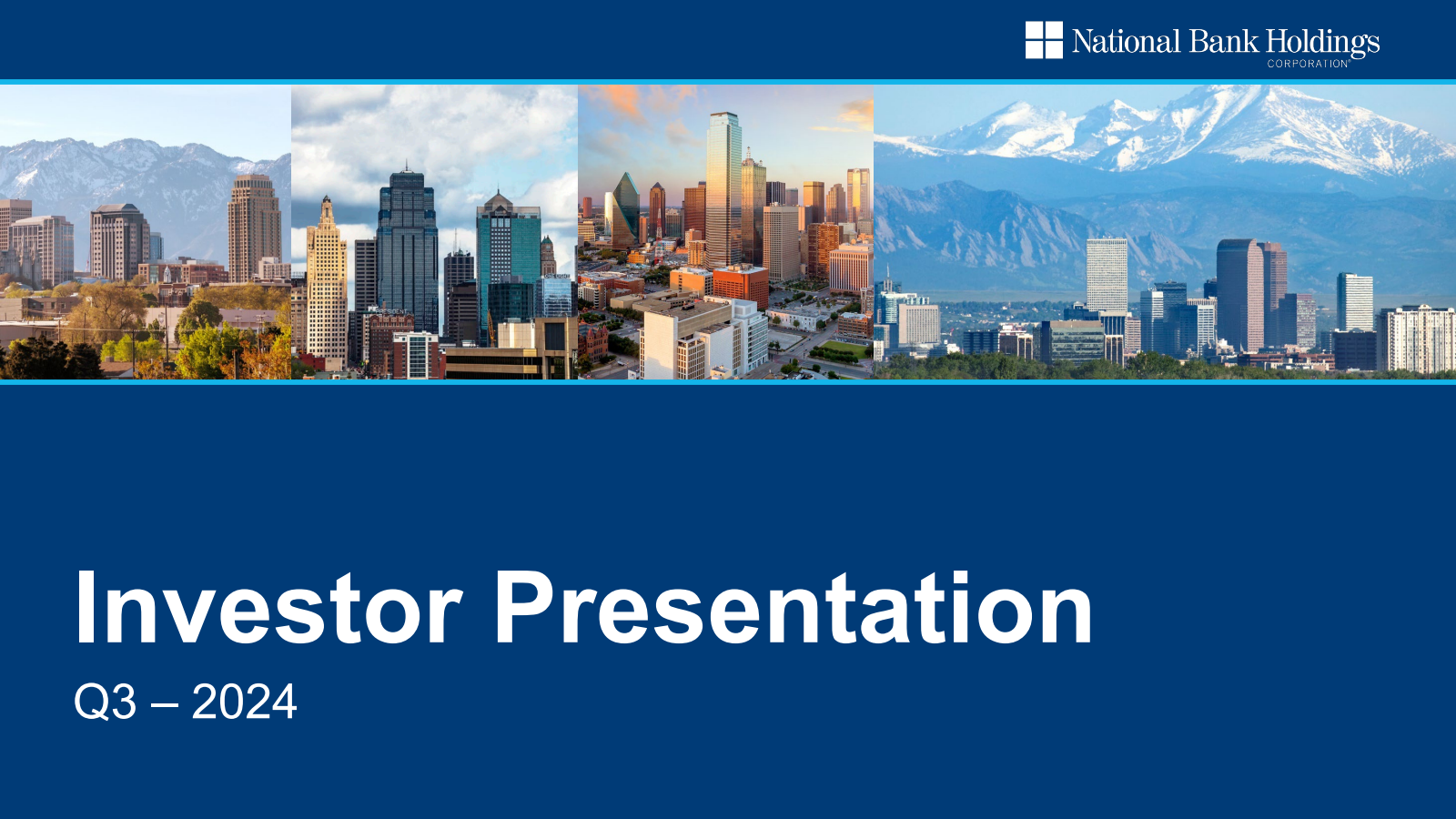 National Bank's Q3 2024 Slide Deck