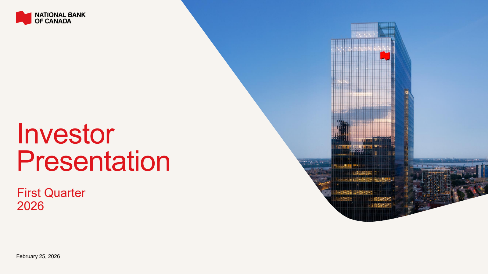 National Bank of Canada's Q1 2026 Slide Deck