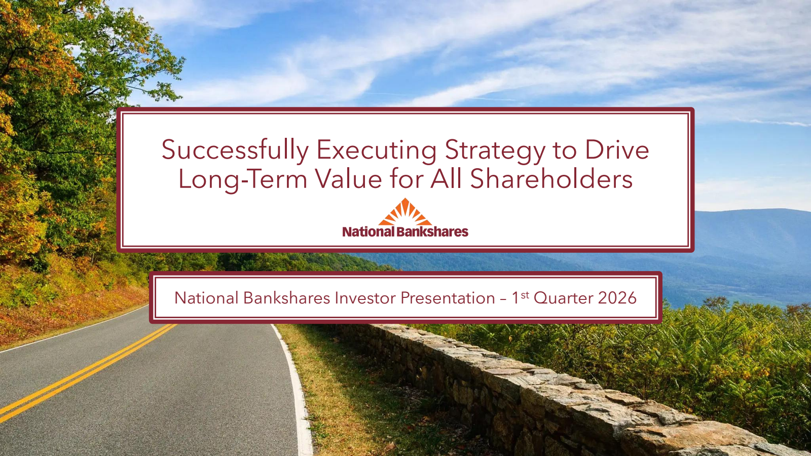National Bankshares' Q1 2026 Slide Deck
