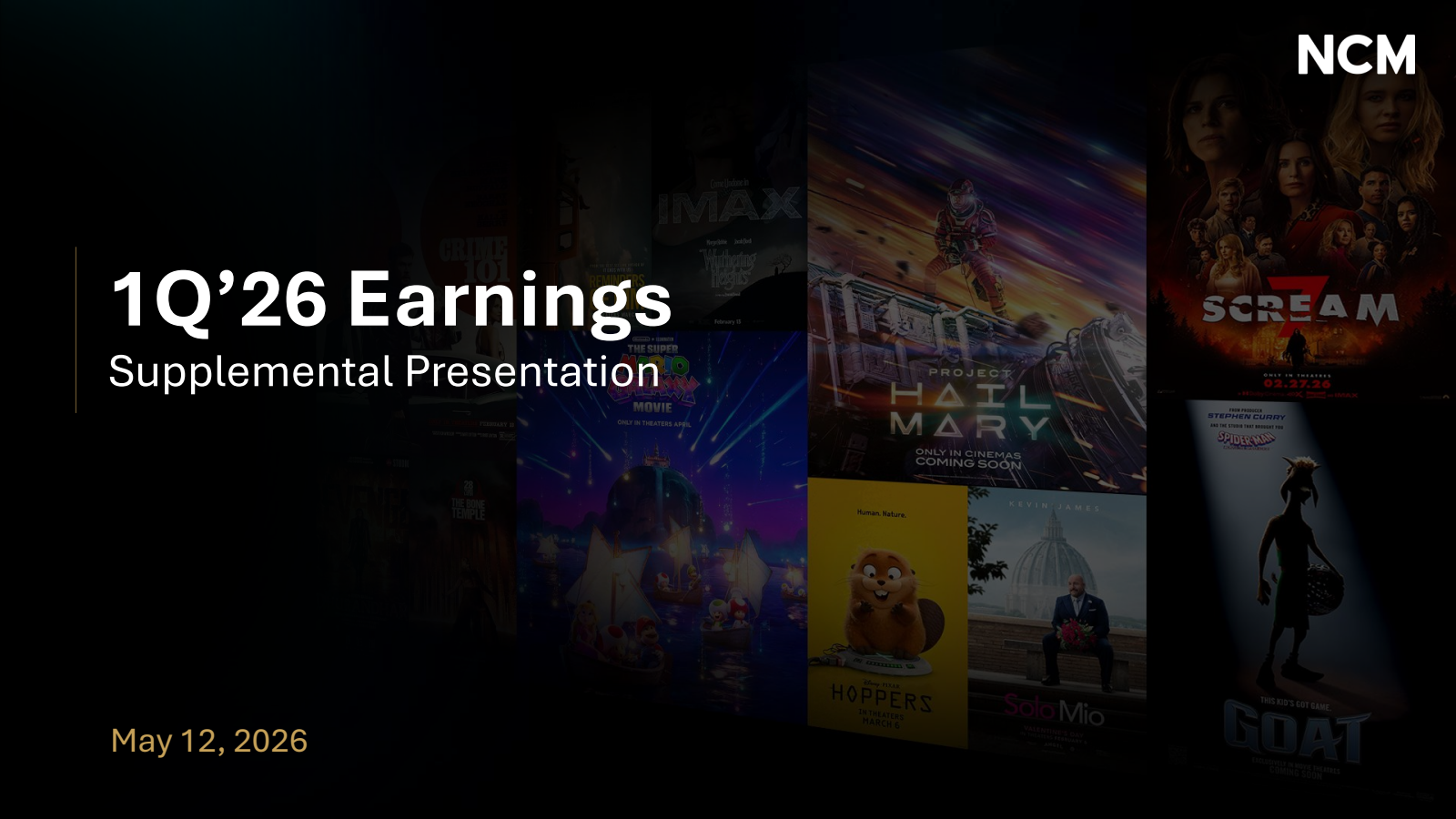 National CineMedia's Q1 2026 Slide Deck
