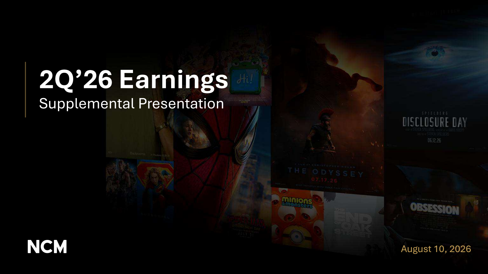 National CineMedia's Q2 2026 Slide Deck