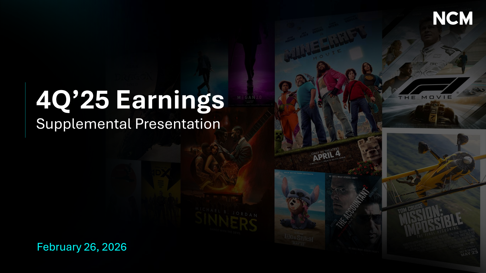 National CineMedia's Q4 2025 Slide Deck