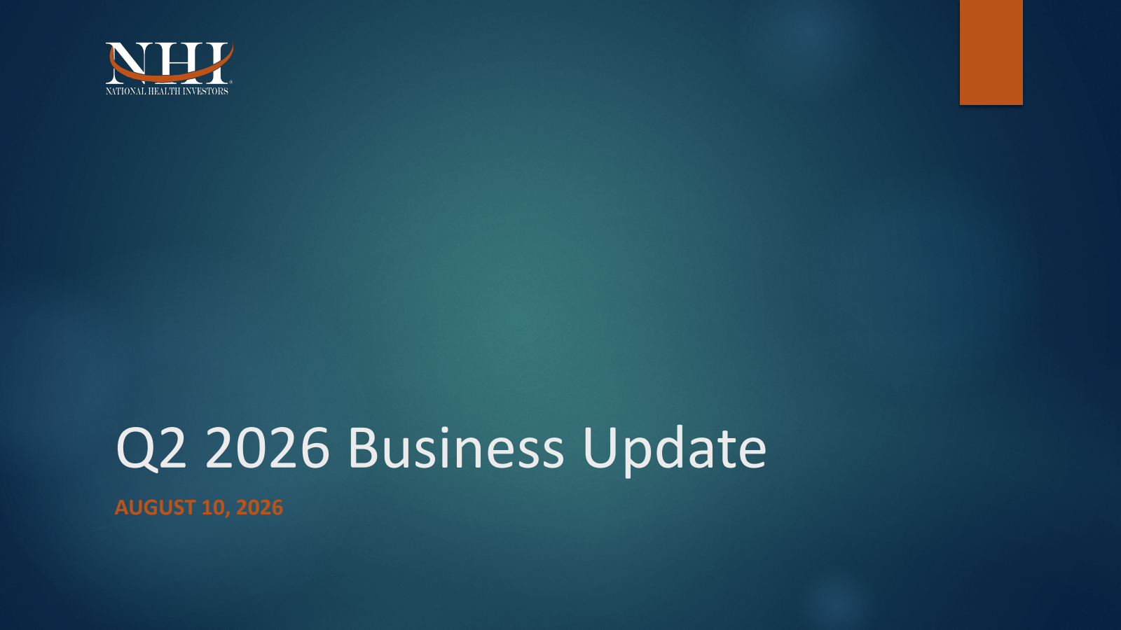 National Health Investors' Q2 2026 Slide Deck