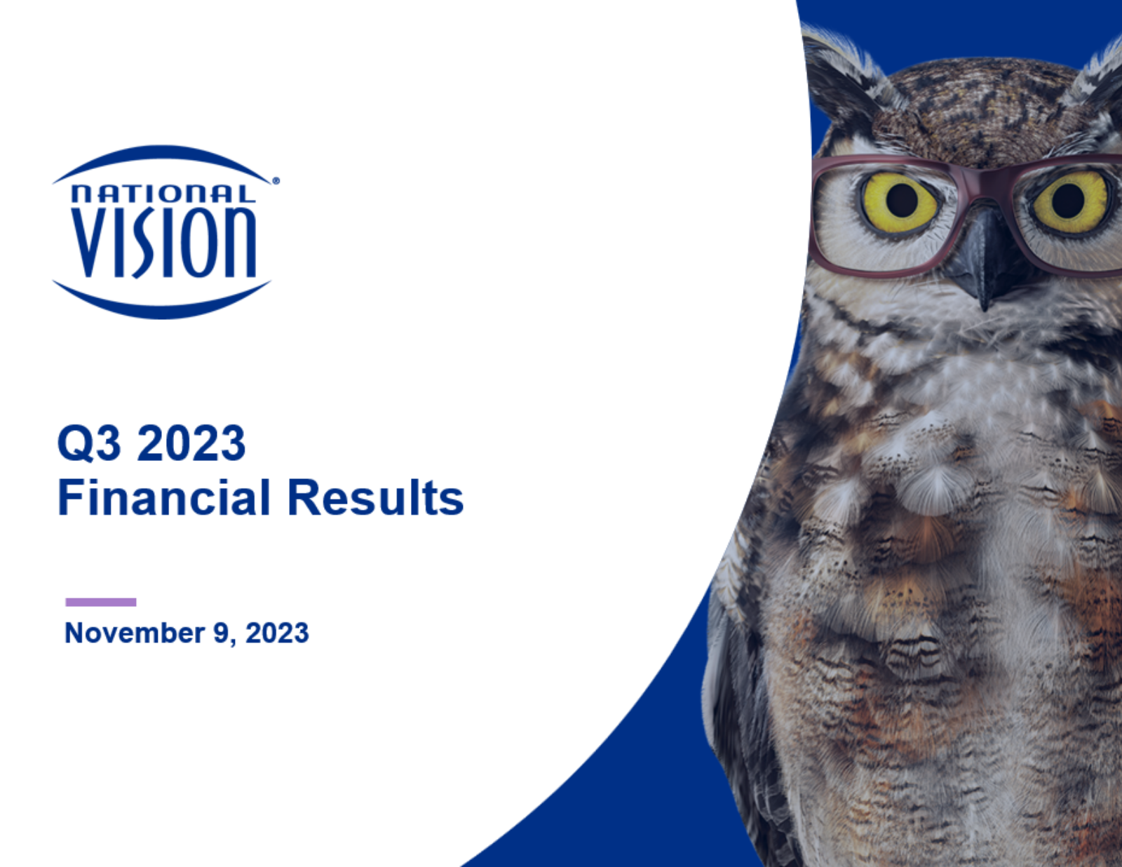 National Vision's Q3 2023 Slide Deck