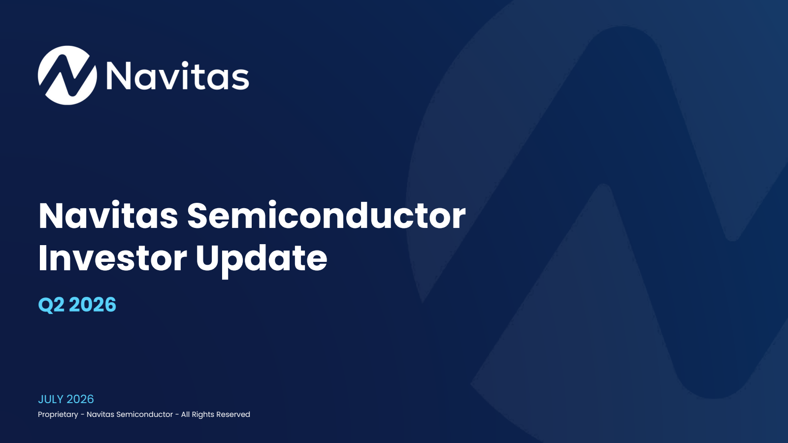 Navitas Semiconductor's Q2 2026 Slide Deck