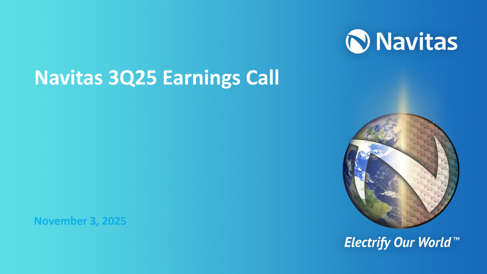 Navitas Semiconductor's Q3 2025 Slide Deck