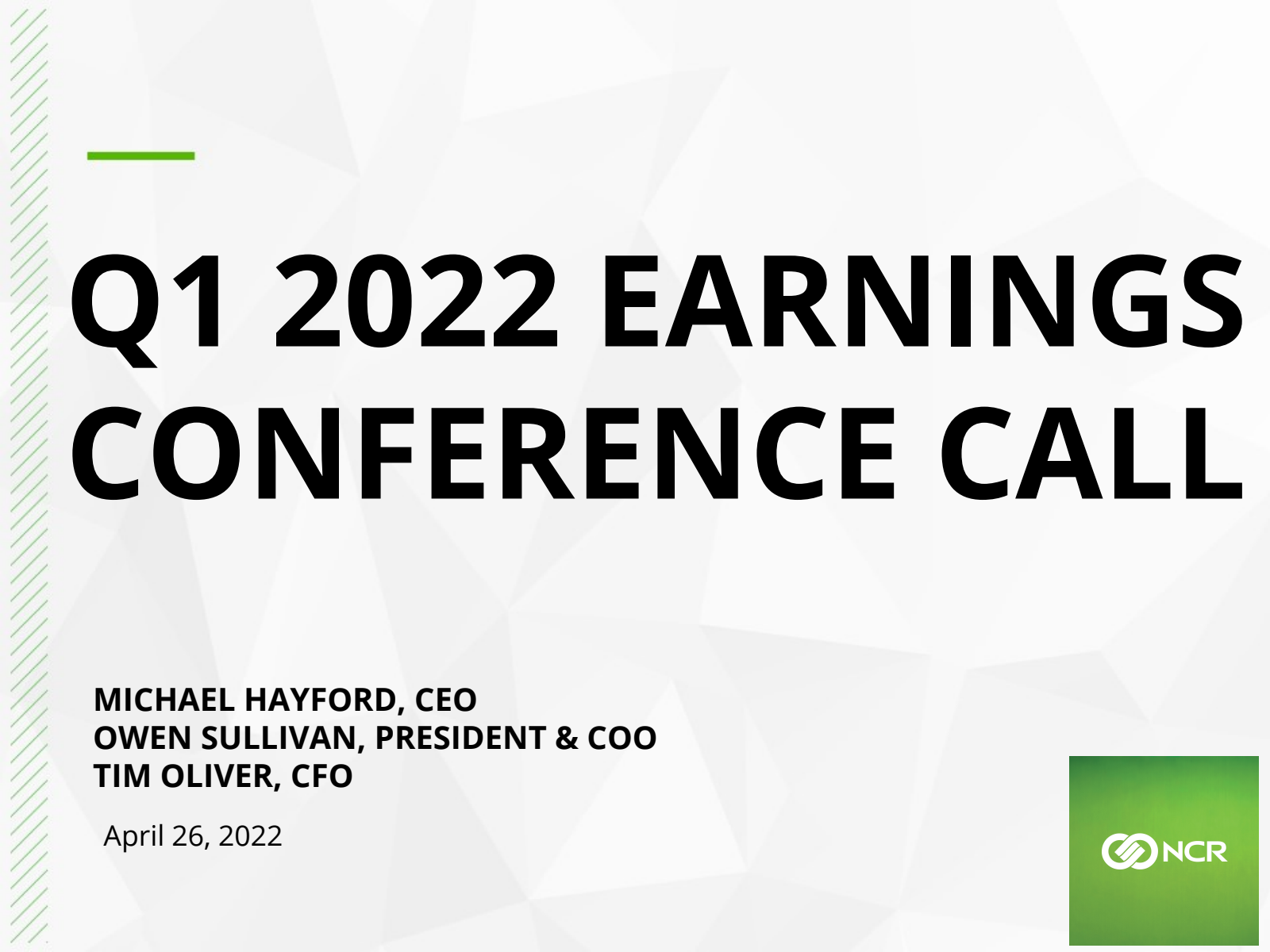 NCR Voyix's Q1 2022 Slide Deck