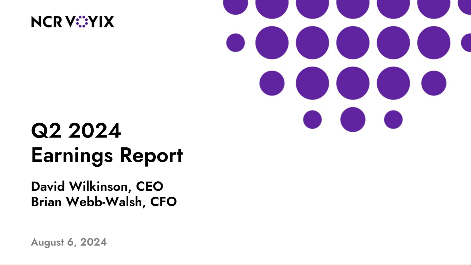 NCR Voyix's Q2 2024 Slide Deck