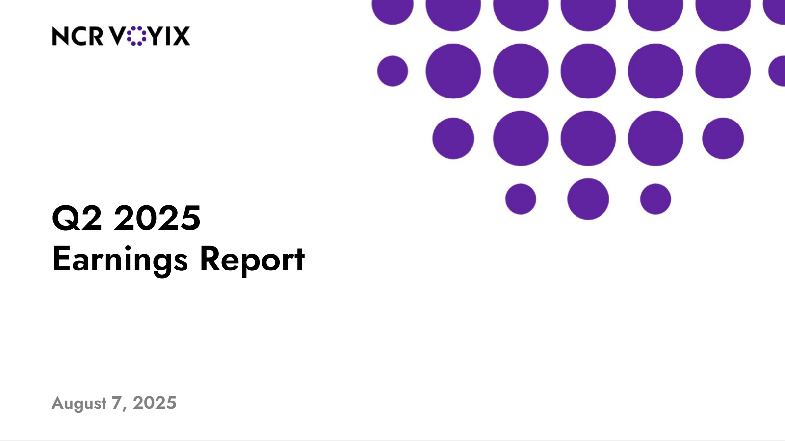 NCR Voyix's Q2 2025 Slide Deck